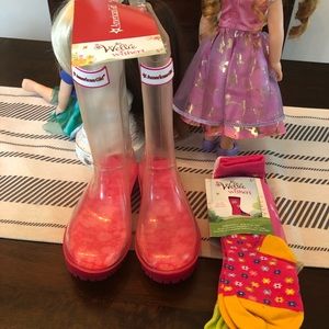 AG Girls Wellie Wisher boots & matching socks NWT